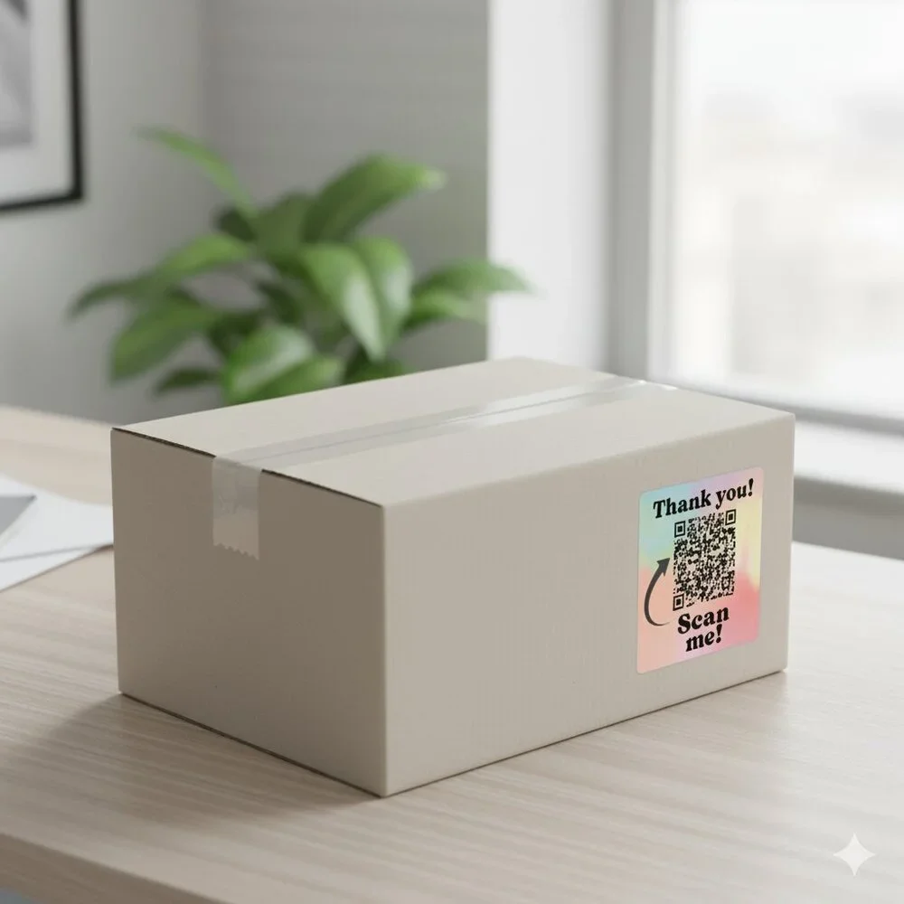 50 QR Thank You Stickers
